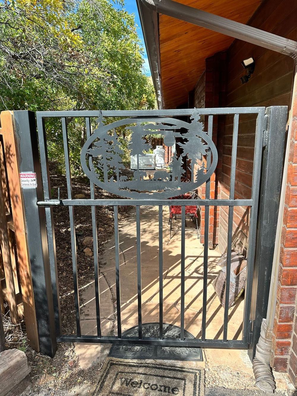 Custom fabricated ornamental iron gate