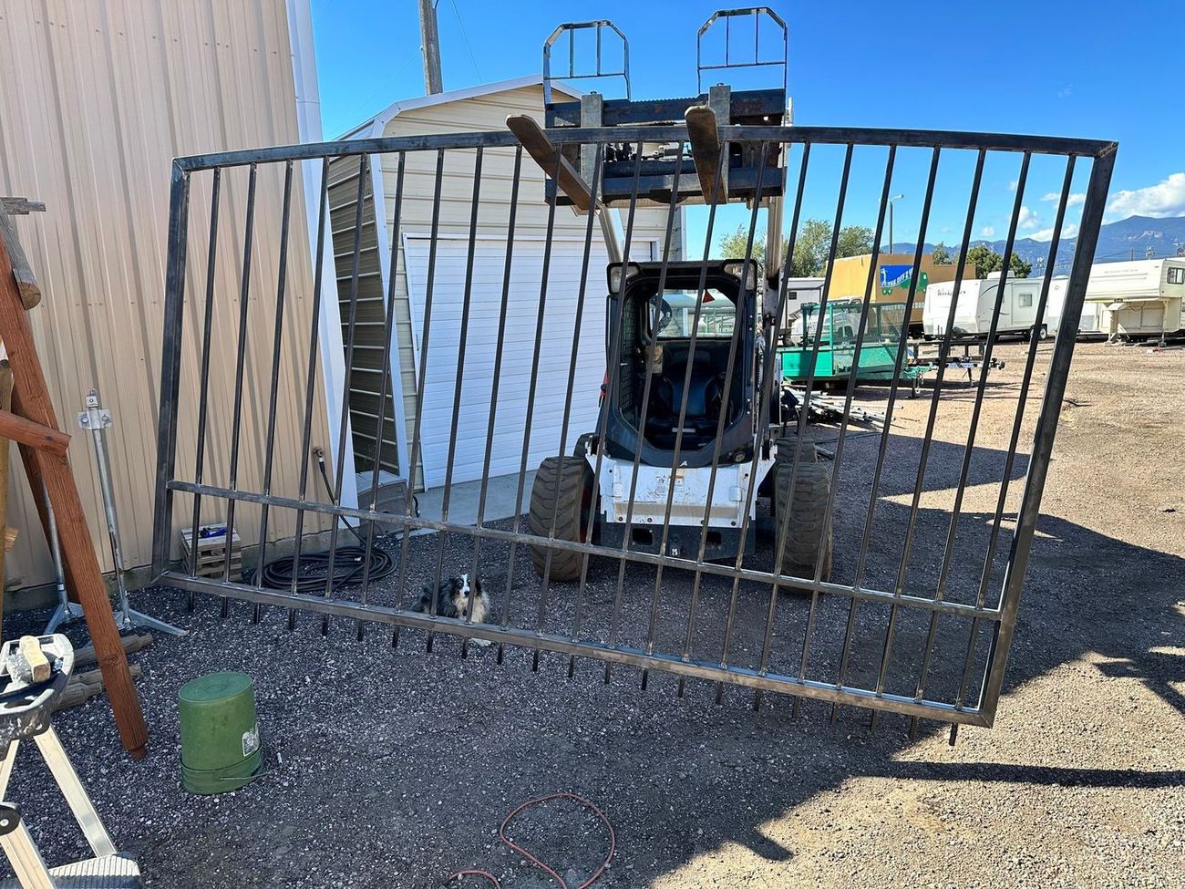 Custom fabricated steel driveway gate